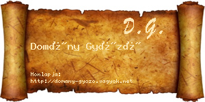 Domány Győző névjegykártya